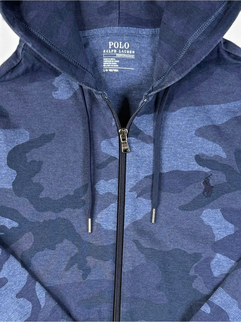 Polo Ralph Lauren Navy Camo Full-Zip Hoodie Men’s Large